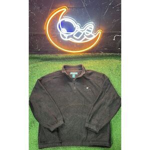 Vintage Big Dogs Polar Dogs Fleece Pullover Jacket Mens Medium Black 1/4 Zip‎ up